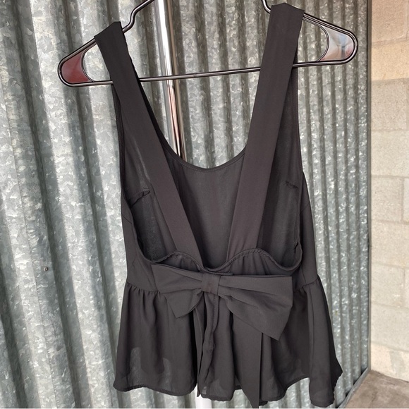 Pins & Needles Tops - Pins and Needles Black Bow Tank Top Size Medium